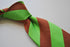 chocolate brown and bright apple green barber striped tie